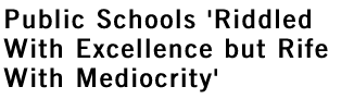 Public Schools 'Riddled With Excellence but Rife With Mediocrity'